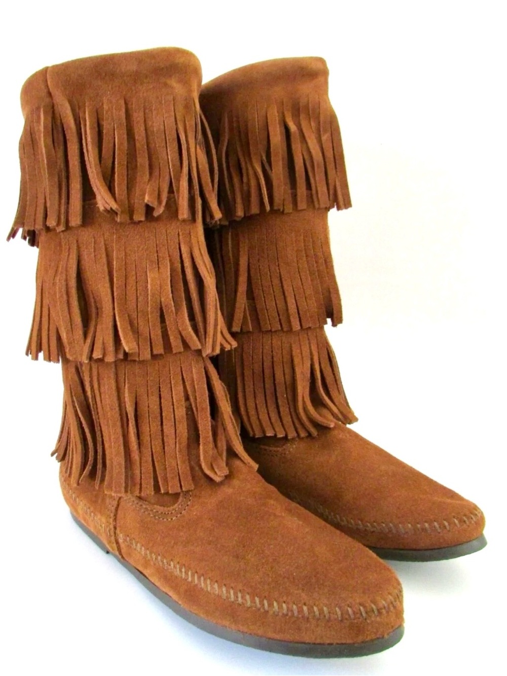 LC Lauren Conrad Brown Suede Fringe Mid-Calf Women's Boots Size 9 Boho